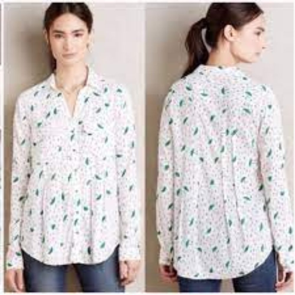 Maeve Umbrella & Raindrops Blouse